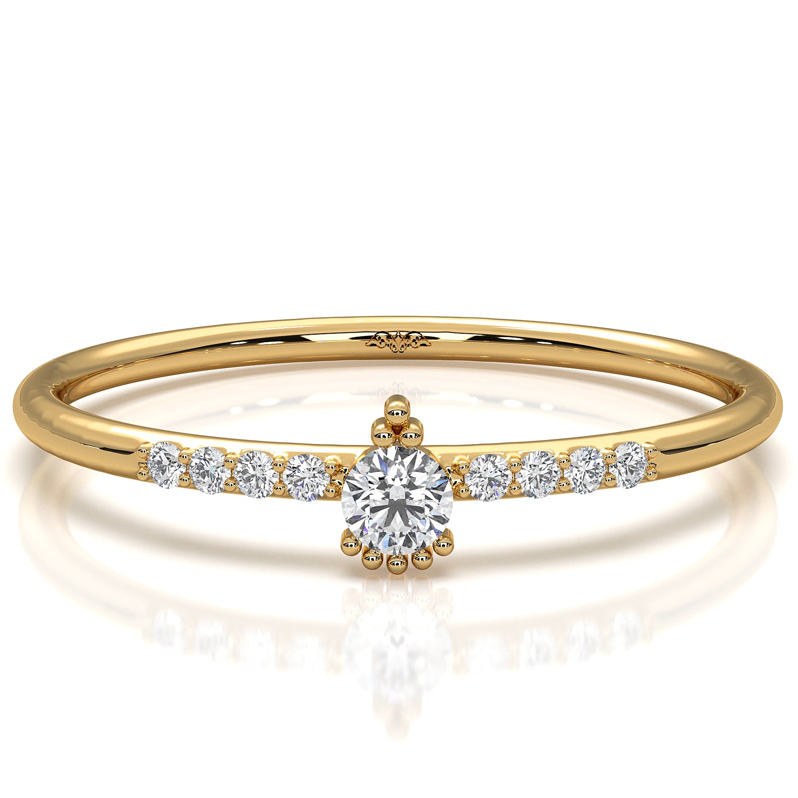 Minimalist Stackable Round Lab Diamond Fashionable Ring 0.10ctw.