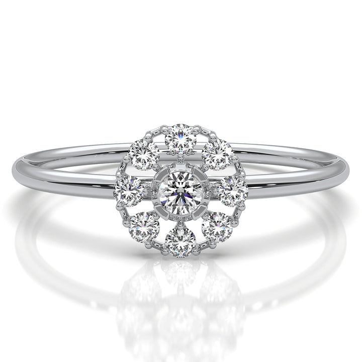 Stackable Minimalist Cluster Halo Round Lab Diamond Fashion Ring 0.18ctw.
