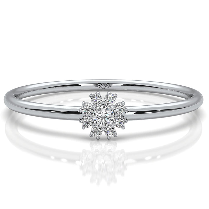 Minimalist Flower Cluster Round Lab Diamond Fashion Ring 0.06ctw.