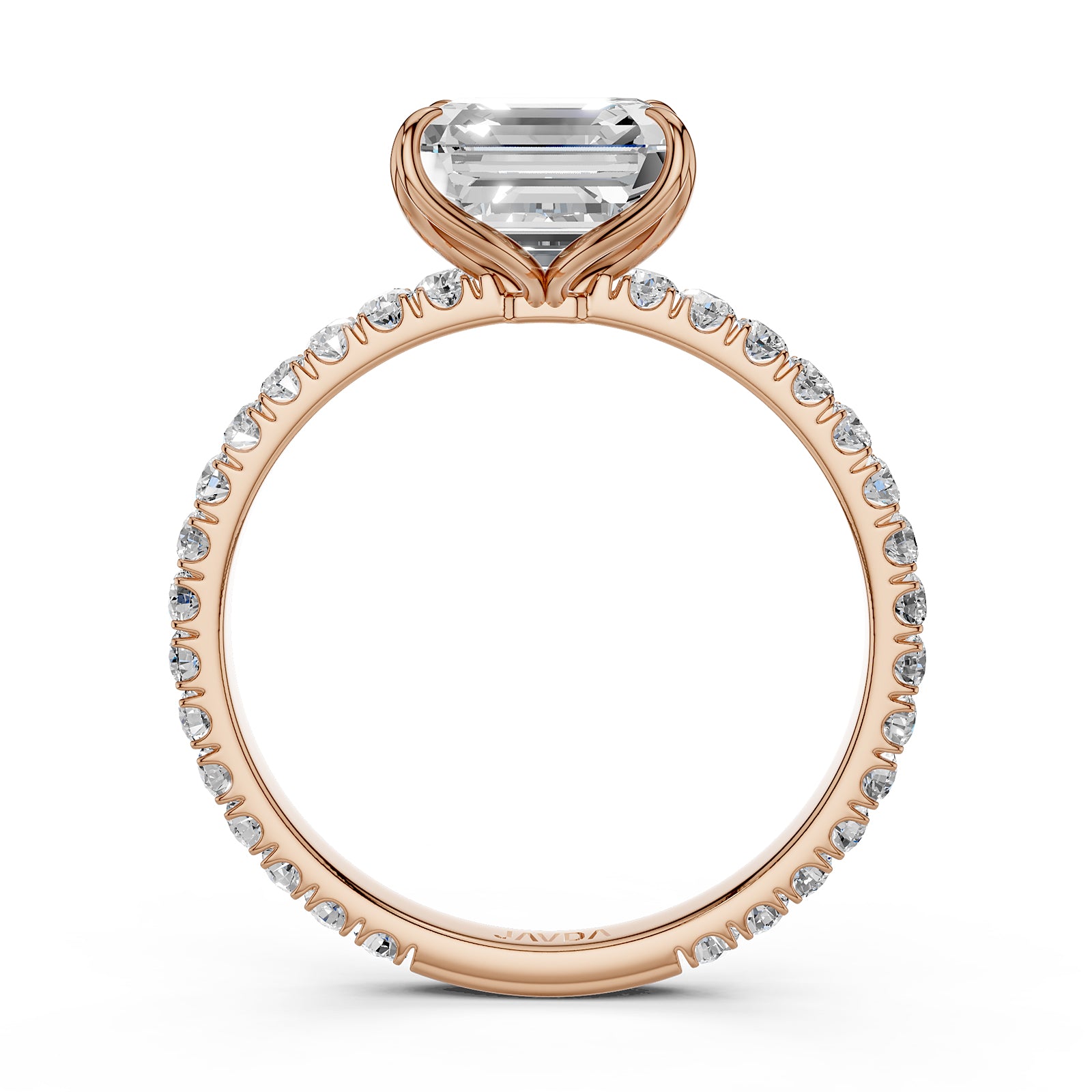 French Pave Set Lab Grown Diamond Engagement Ring 2.50 Ctw.