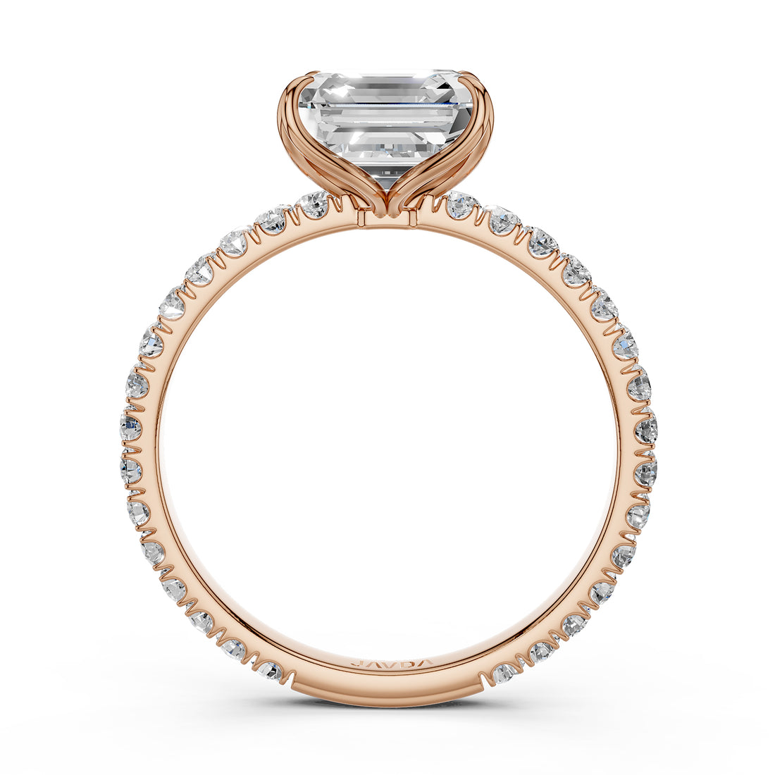 French Pave Set Lab Grown Diamond Engagement Ring 2.50 Ctw.