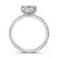 Asscher Diamond Engagement Ring crafted in 14k White Gold