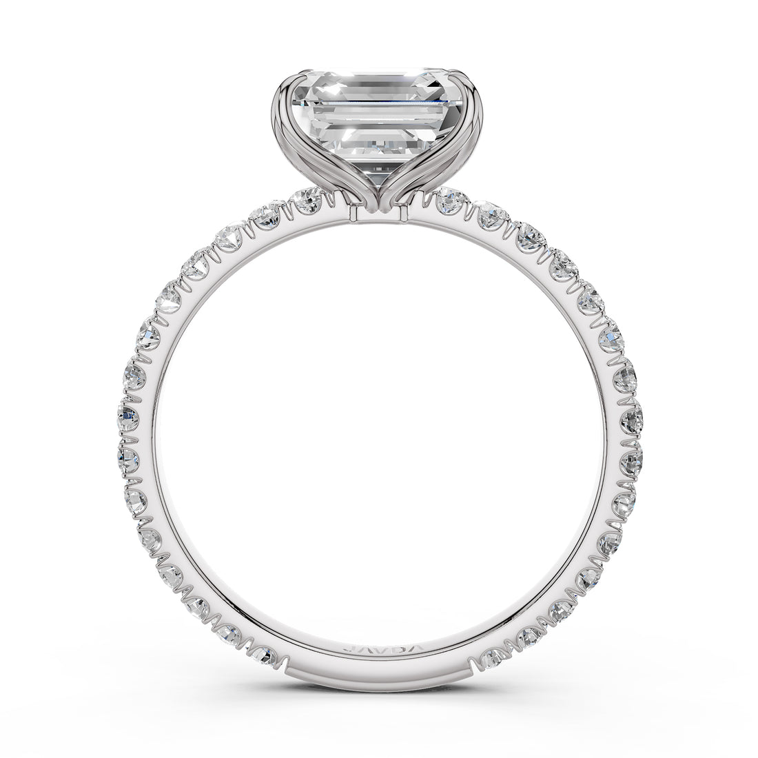 Asscher Diamond Engagement Ring crafted in 14k White Gold