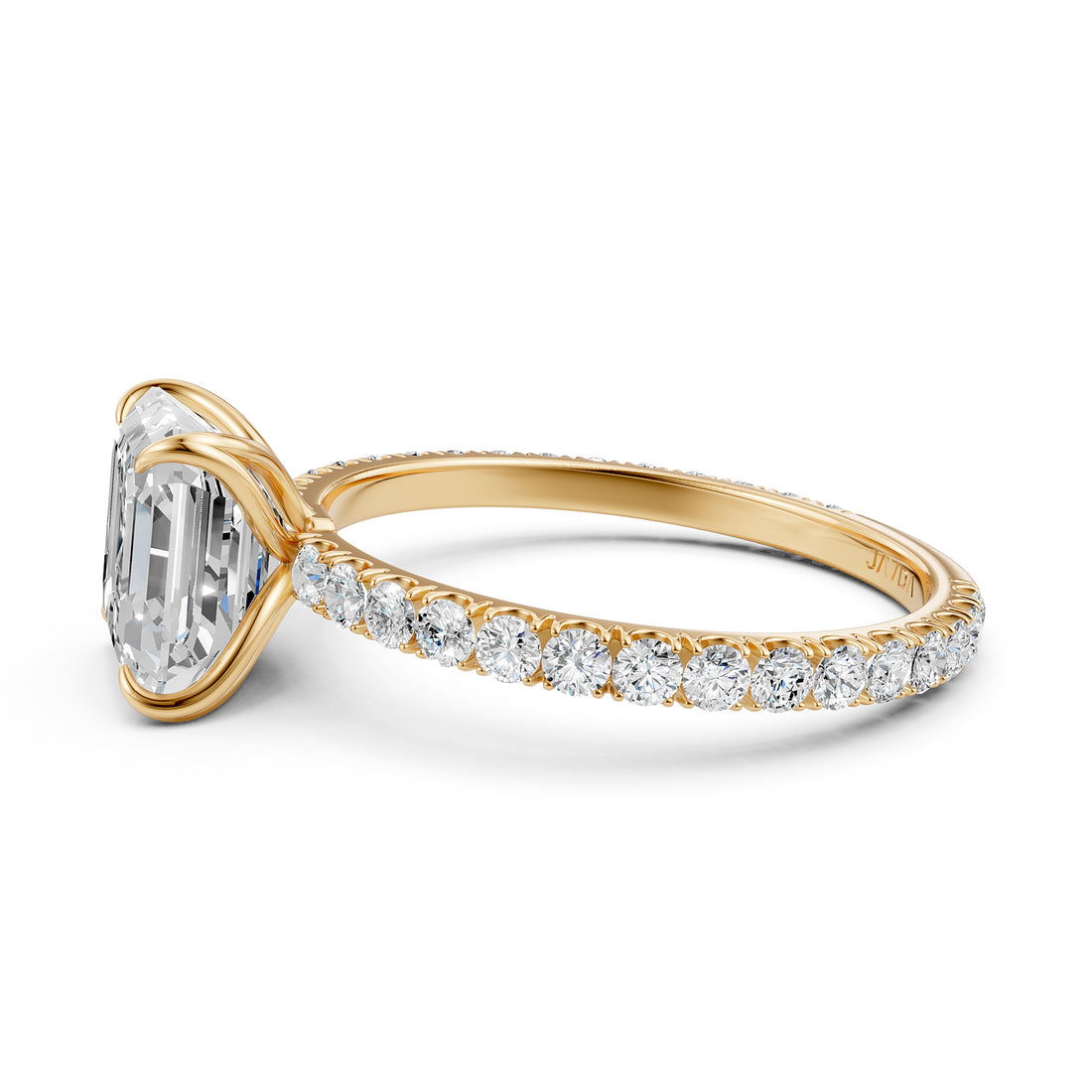 Asscher Diamond Engagement Ring crafted in 14k White Gold