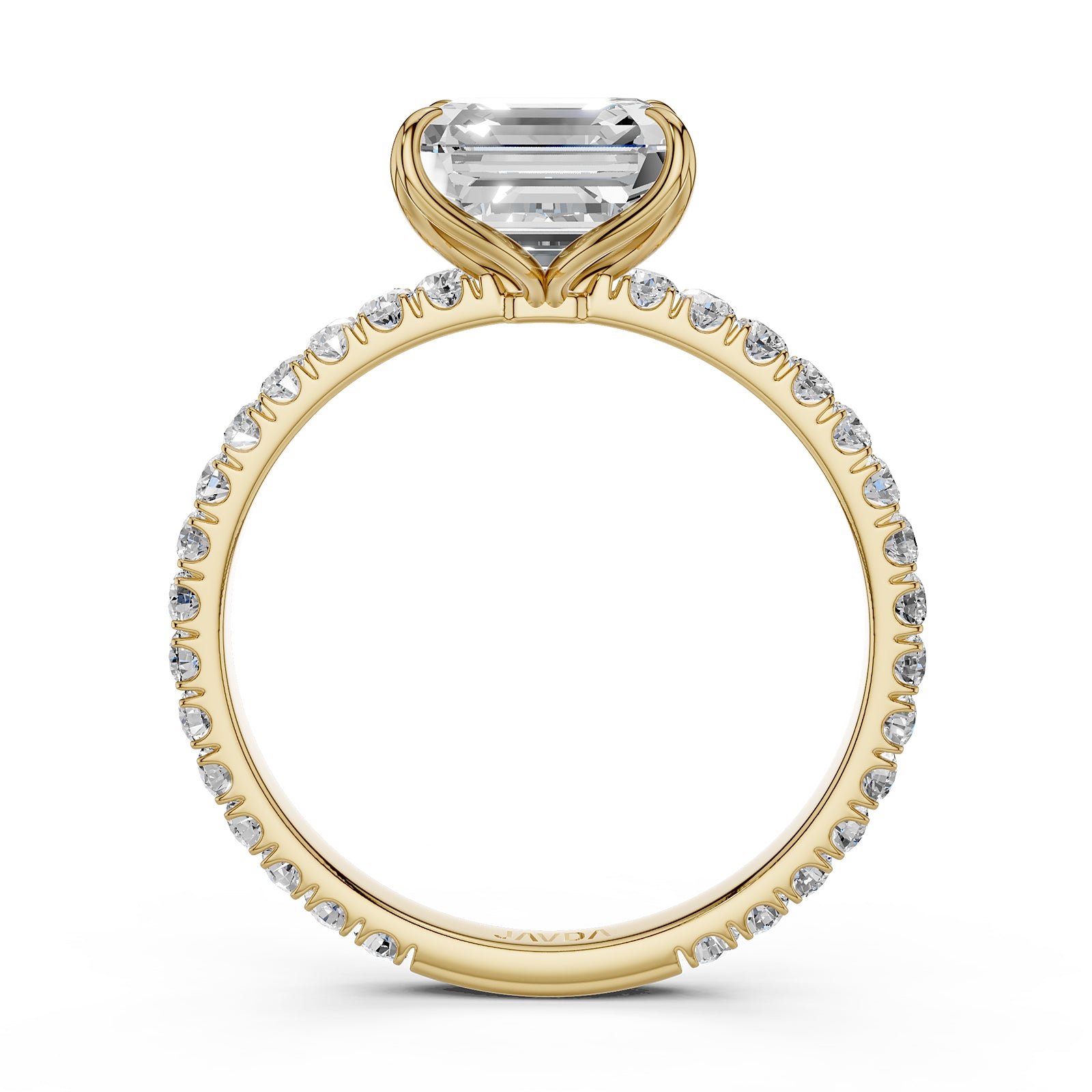 French Pave Set Lab Grown Diamond Engagement Ring 2.50 Ctw.