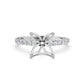 French Pave Set Lab Grown Diamond Semi Mount Engagement Ring 0.50 Ct.
