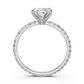 French Pave Set Lab Grown Diamond Engagement Ring 2.50 Ctw.