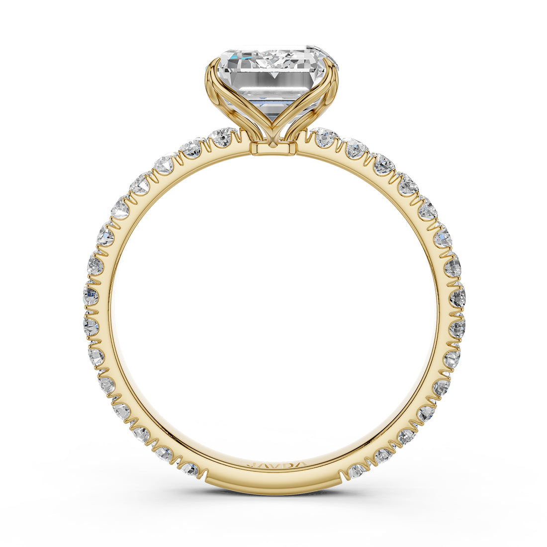 French Pave Set Lab Grown Diamond Engagement Ring 2.50 Ctw.