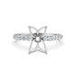 French Pave Set Lab Grown Diamond Semi Mount Engagement Ring 0.50 Ct.