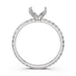 French Pave Set Lab Grown Diamond Semi Mount Engagement Ring 0.50 Ct.