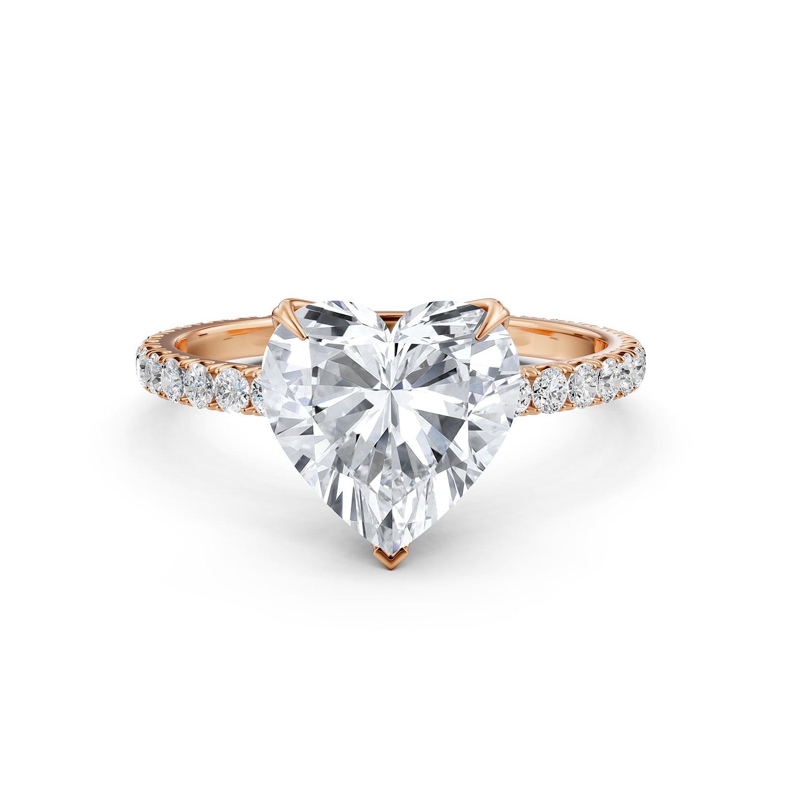 French Pave Set Lab Grown Diamond Engagement Ring 2.50 Ctw.