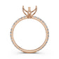 French Pave Set Lab Grown Diamond Semi Mount Engagement Ring 0.50 Ct.