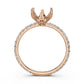 French Pave Set Lab Grown Diamond Semi Mount Engagement Ring 0.50 Ct.