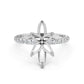 French Pave Set Lab Grown Diamond Semi Mount Engagement Ring 0.50 Ct.