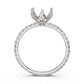 French Pave Set Lab Grown Diamond Semi Mount Engagement Ring 0.50 Ct.