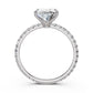 French Pave Set Lab Grown Diamond Engagement Ring 2.50 Ctw.