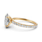 French Pave Set Lab Grown Diamond Engagement Ring 2.50 Ctw.