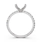 French Pave Set Lab Grown Diamond Semi Mount Engagement Ring 0.50 Ct.