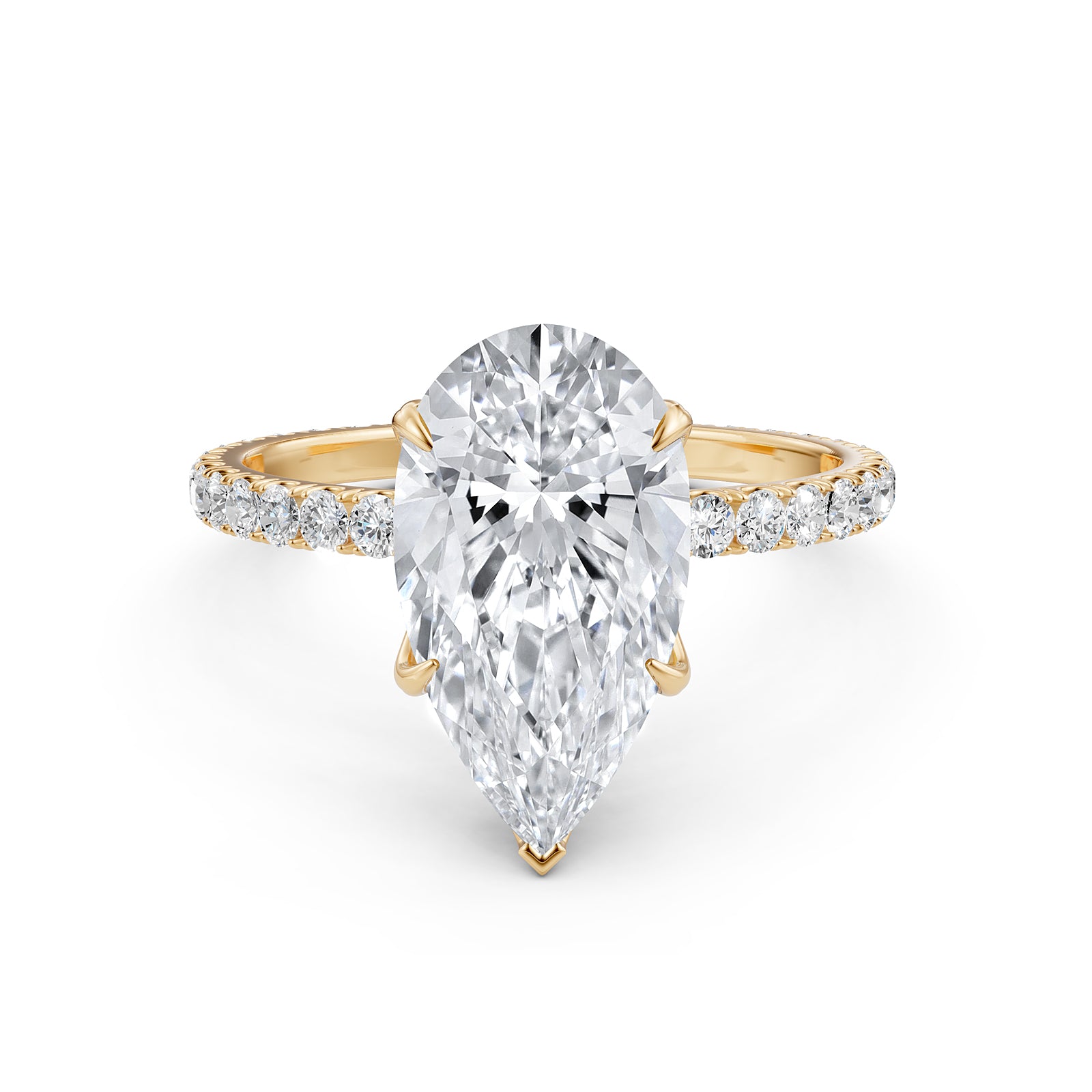 French Pave Set Lab Grown Diamond Engagement Ring 2.50 Ctw.