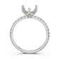 French Pave Set Lab Grown Diamond Semi Mount Engagement Ring 0.50 Ct.