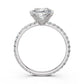 French Pave Set Lab Grown Diamond Engagement Ring 2.50 Ctw.