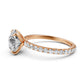 French Pave Set Lab Grown Diamond Engagement Ring 2.50 Ctw.
