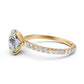 French Pave Set Lab Grown Diamond Engagement Ring 2.50 Ctw.
