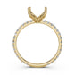 French Pave Set Lab Grown Diamond Semi Mount Engagement Ring 0.50 Ct.