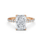 French Pave Set Lab Grown Diamond Engagement Ring 2.50 Ctw.