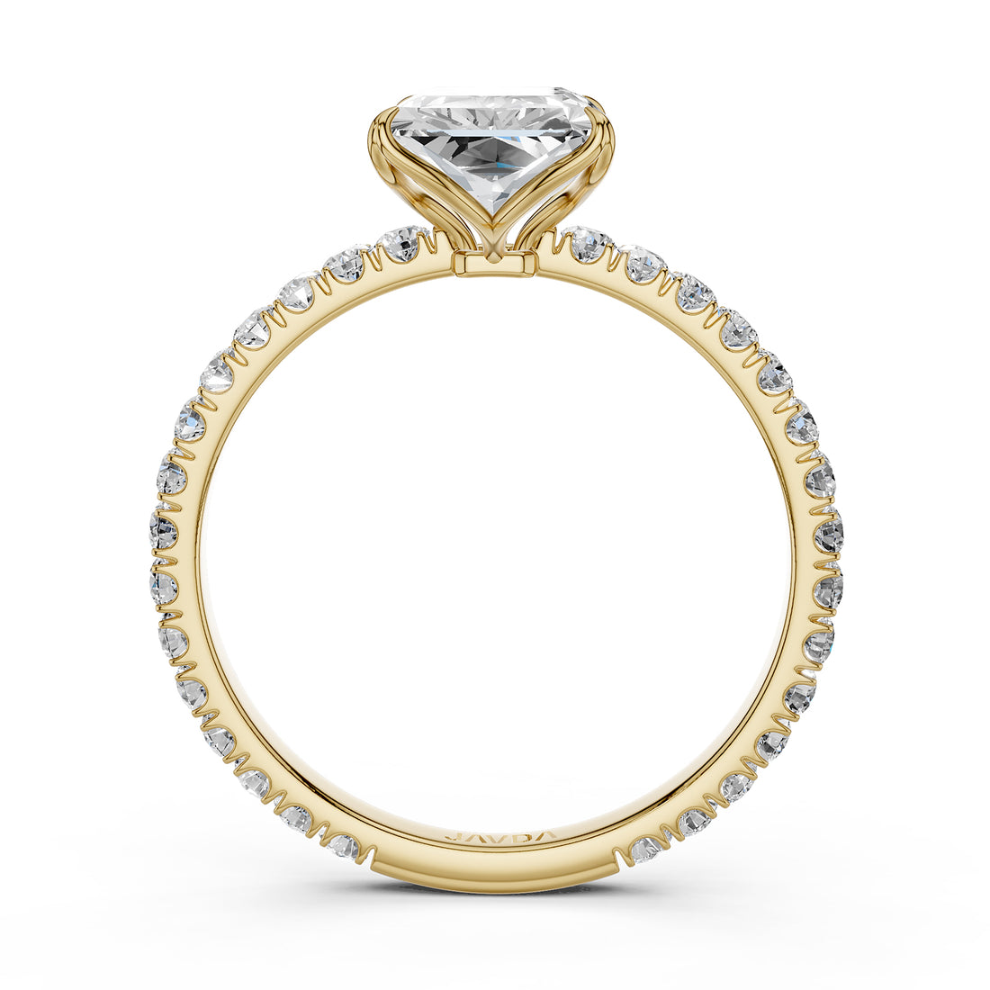 French Pave Set Lab Grown Diamond Engagement Ring 2.50 Ctw.
