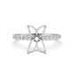 French Pave Set Lab Grown Diamond Semi Mount Engagement Ring 0.50 Ct.