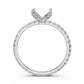 French Pave Set Lab Grown Diamond Semi Mount Engagement Ring 0.50 Ct.