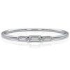 Sleek and Thin Baguette stackable 3 Stone Lab Diamond Ring 0.08ctw.