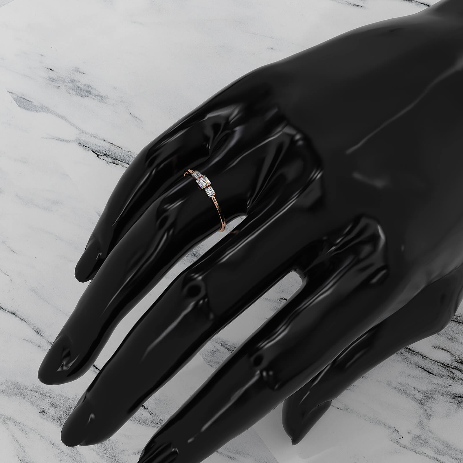 Minimalist Sleek Design Baguette Lab Diamond Light Weight Ring 0.16ctw.