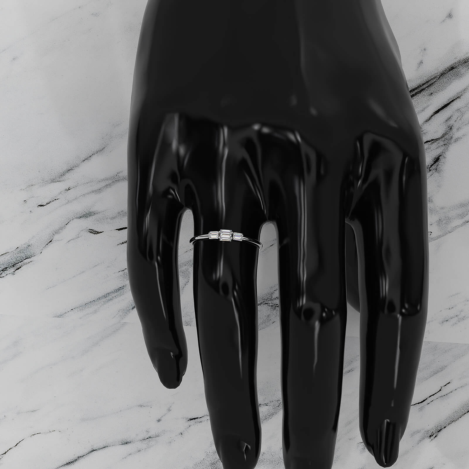 Minimalist Sleek Design Baguette Lab Diamond Light Weight Ring 0.16ctw.