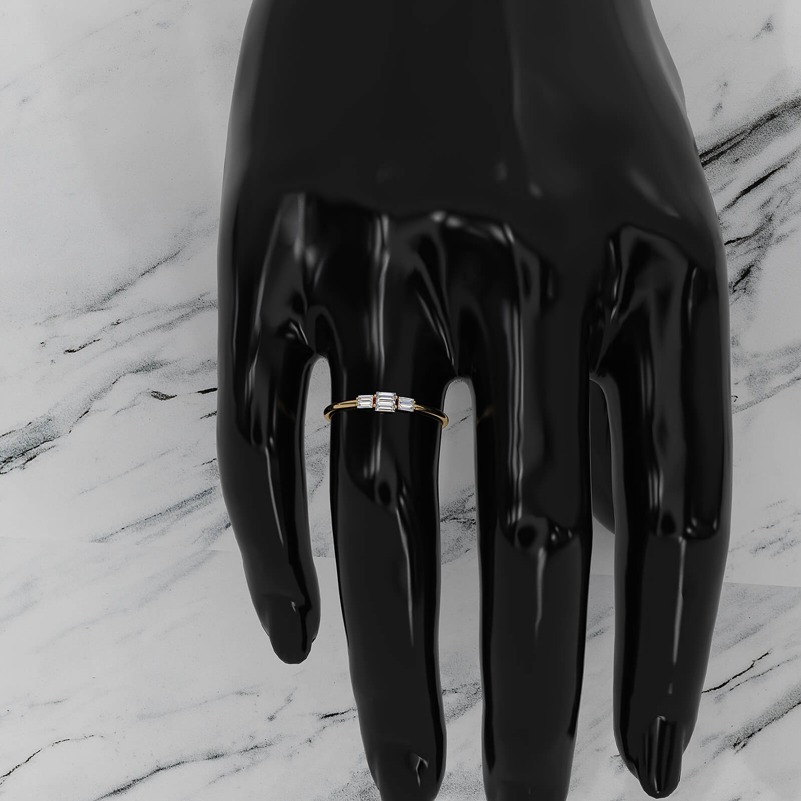 Minimalist Sleek Design Baguette Lab Diamond Light Weight Ring 0.16ctw.