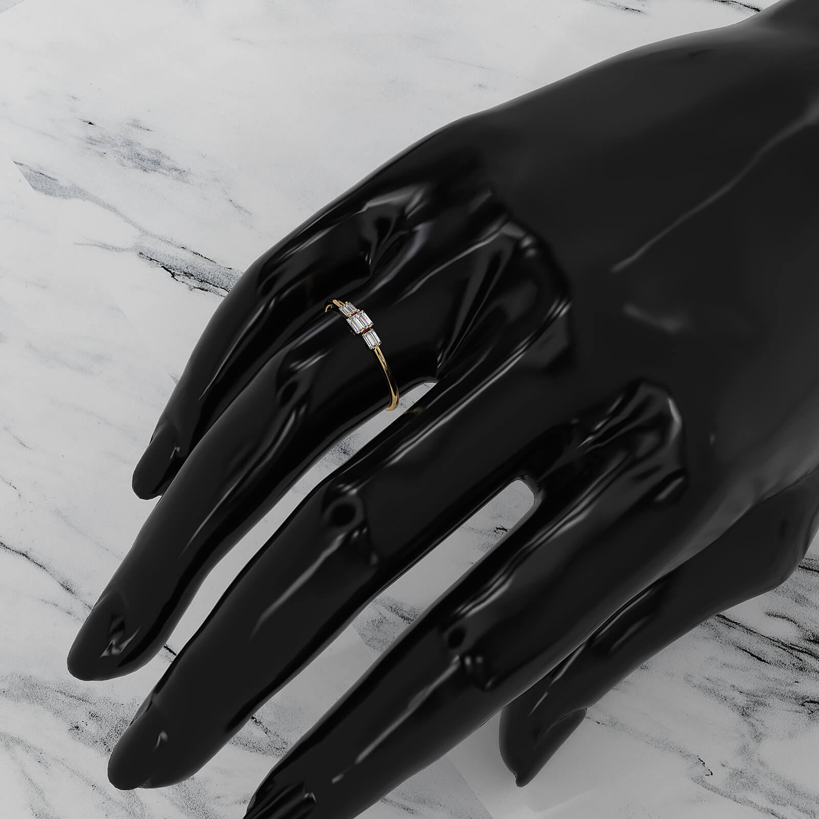 Minimalist Sleek Design Baguette Lab Diamond Light Weight Ring 0.16ctw.