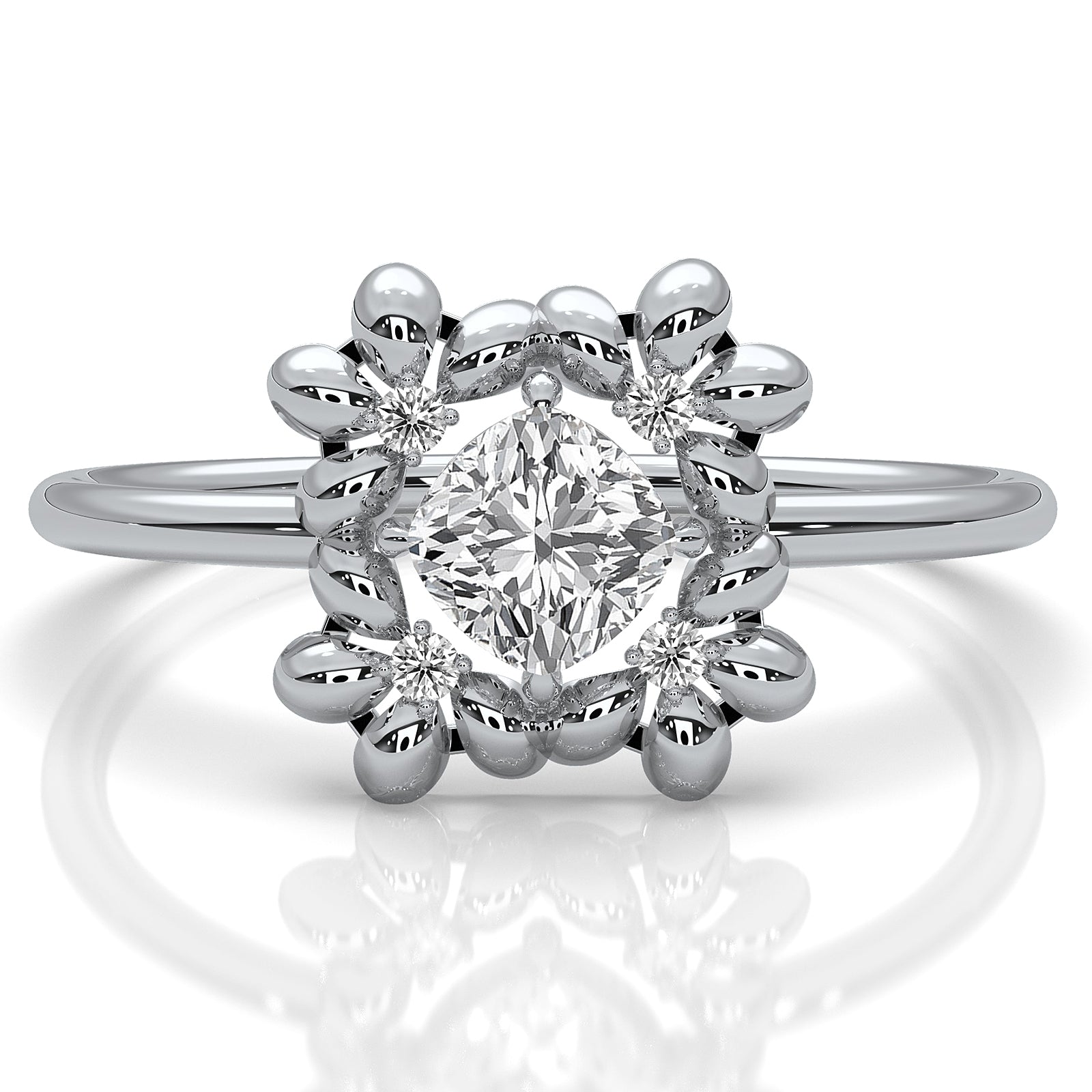 Elegant Round Cut Lab Diamond Mini Stacking Ring 0.36ctw.