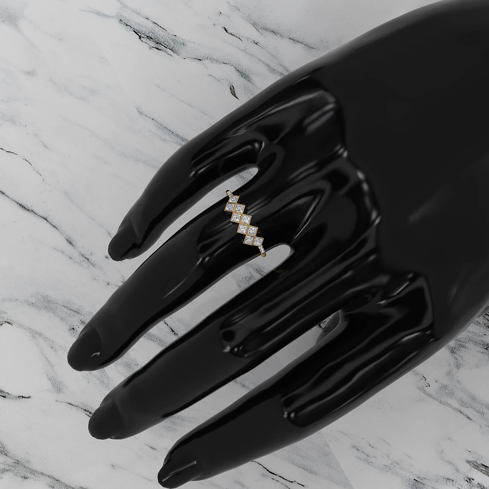 Cluster Double Row Prong Set Women's Lab Diamond Fashionable Ring 0.22ctw.