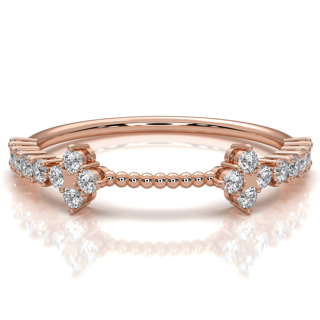 Minimalist Front Braided Prong Round Lab Diamond Fashion Ring 0.23ctw.