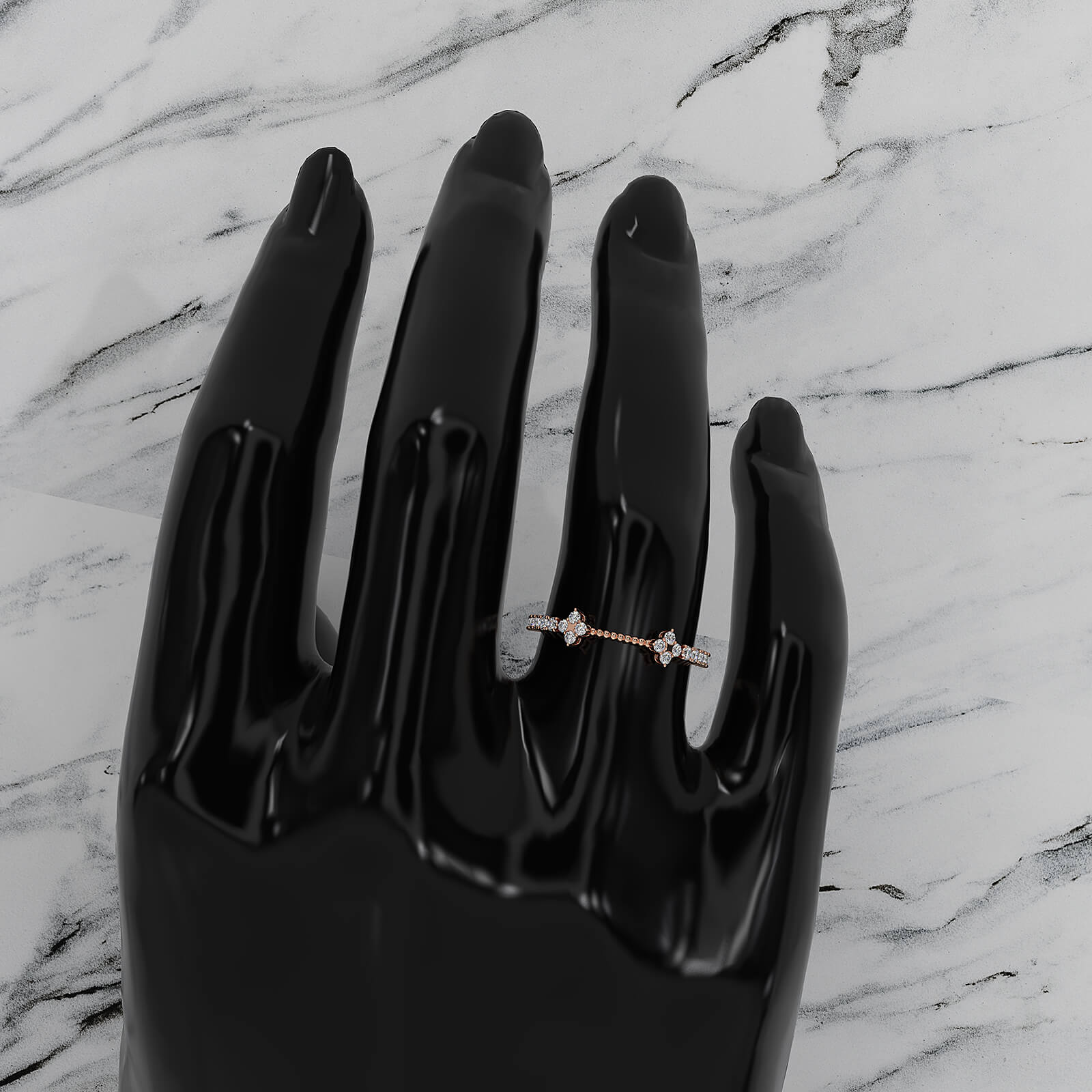 Minimalist Front Braided Prong Round Lab Diamond Fashion Ring 0.23ctw.