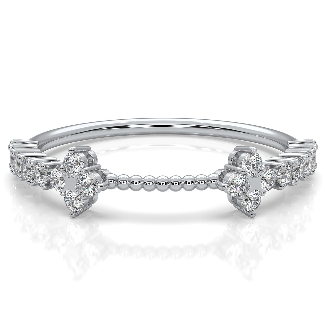 Minimalist Front Braided Prong Round Lab Diamond Fashion Ring 0.23ctw.