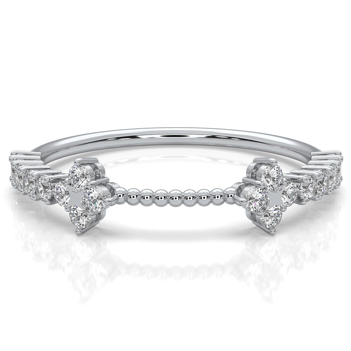 Minimalist Front Braided Prong Round Lab Diamond Fashion Ring 0.23ctw.