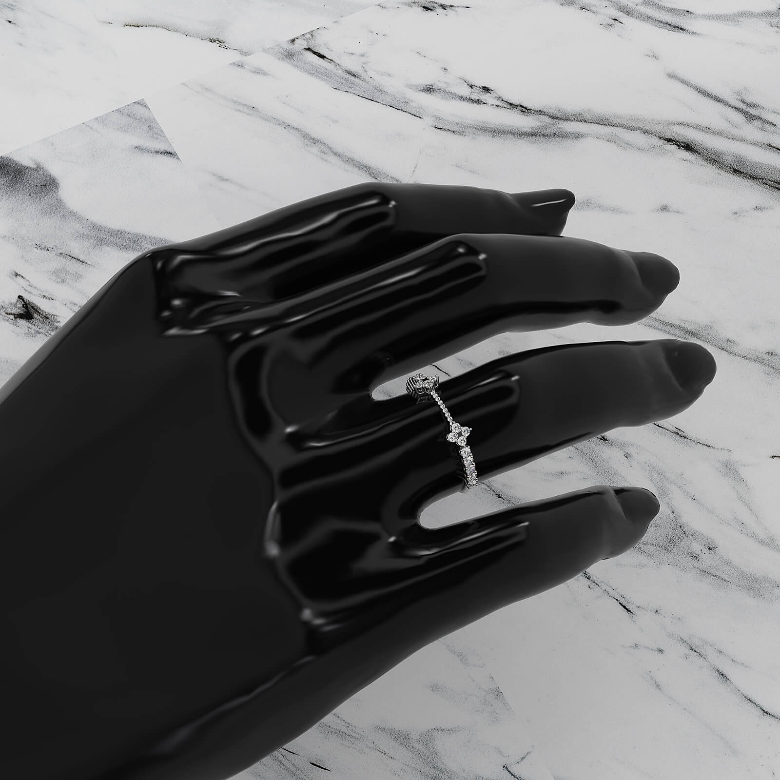 Minimalist Front Braided Prong Round Lab Diamond Fashion Ring 0.23ctw.