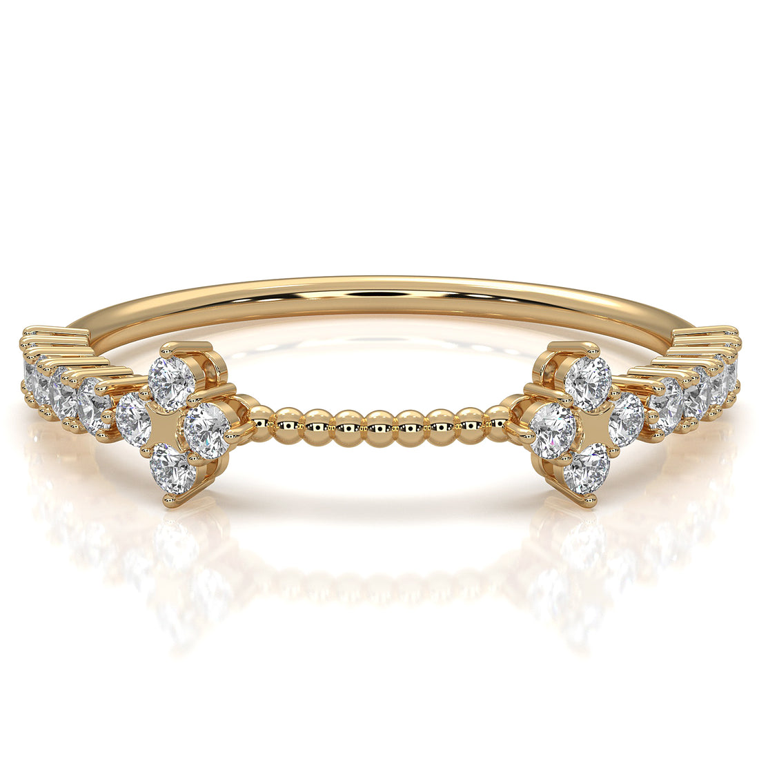 Minimalist Front Braided Prong Round Lab Diamond Fashion Ring 0.23ctw.