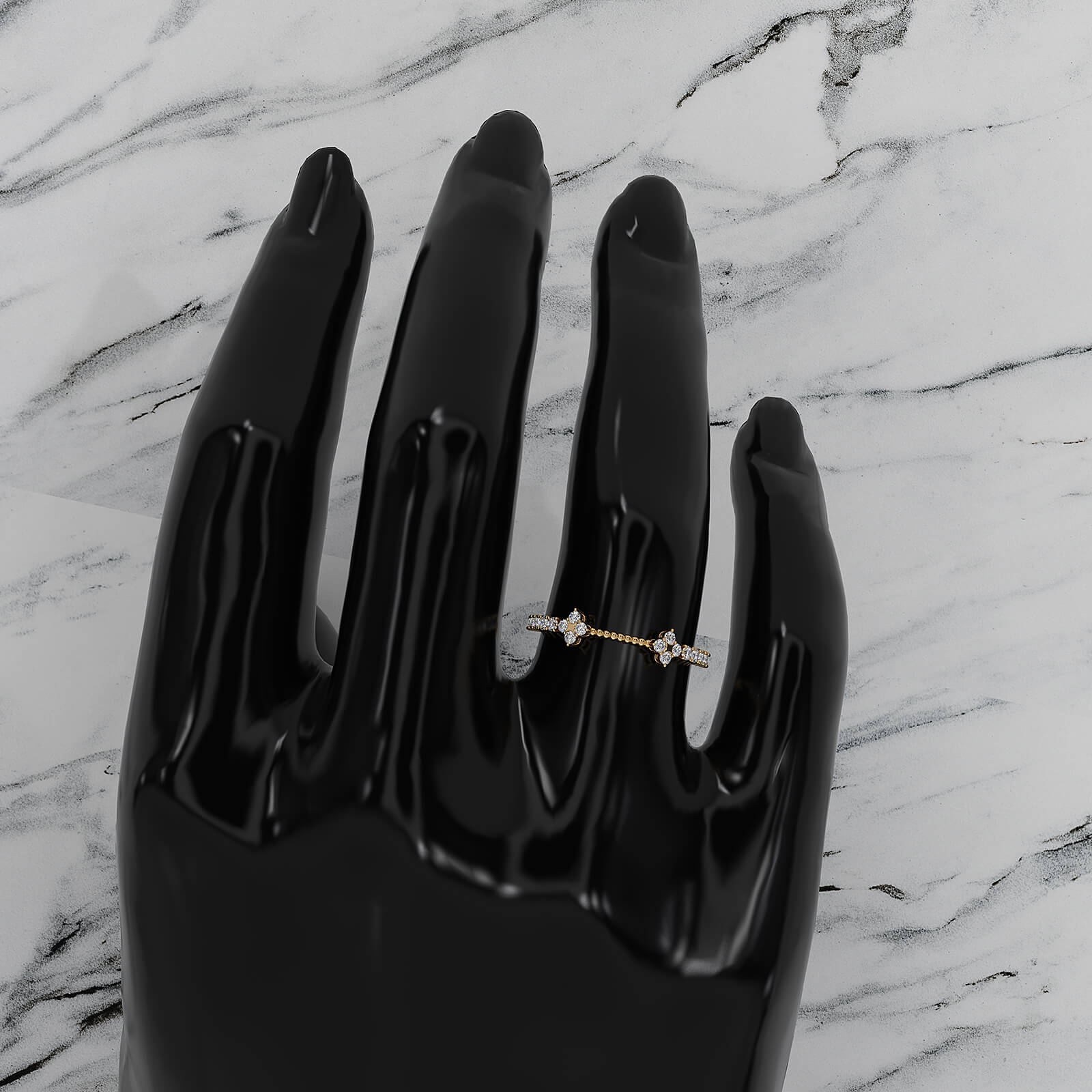 Minimalist Front Braided Prong Round Lab Diamond Fashion Ring 0.23ctw.