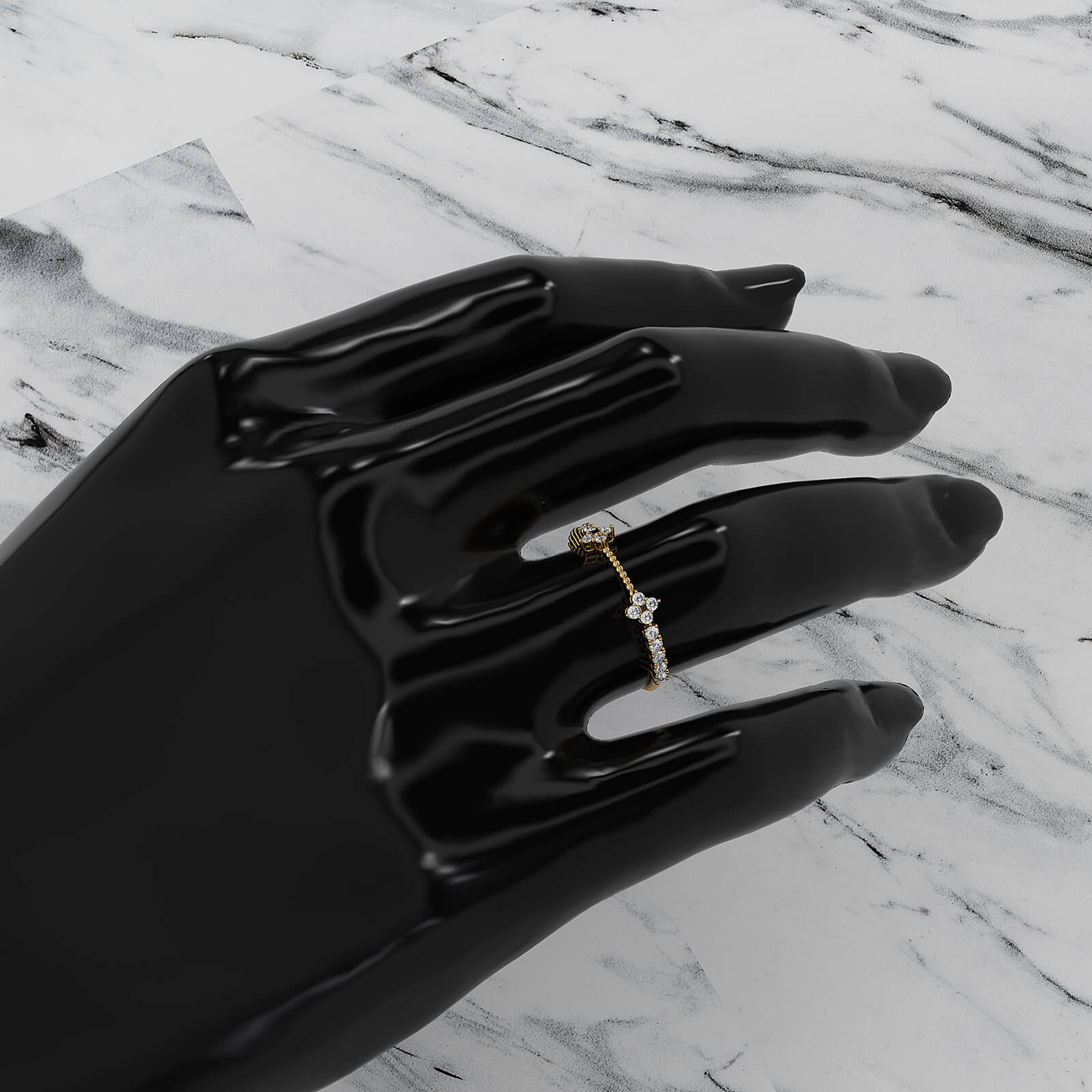 Minimalist Front Braided Prong Round Lab Diamond Fashion Ring 0.23ctw.