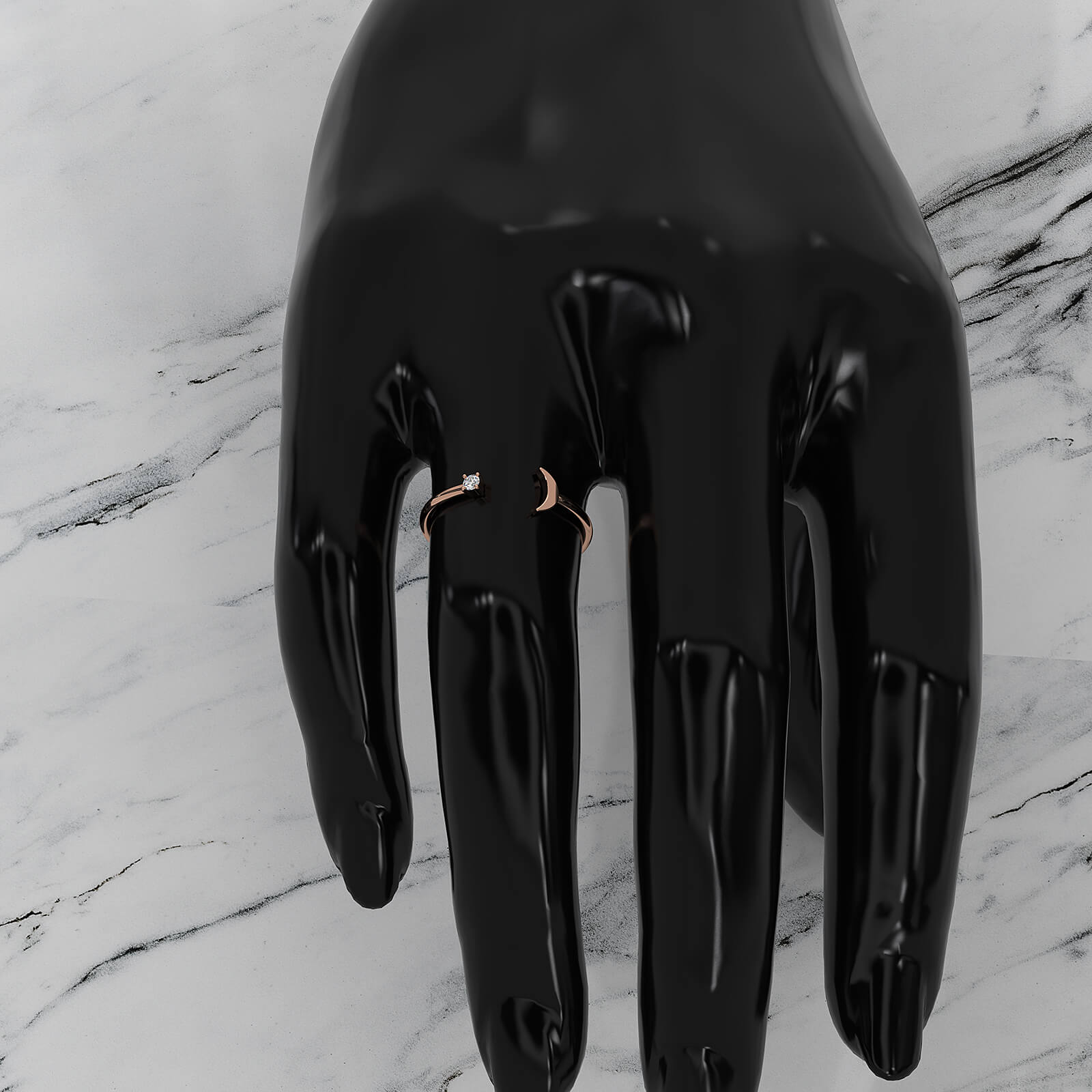 Stackable Petite Prong Set Round Lab Diamond Fashion Ring 0.03ctw.