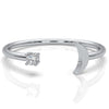 Stackable Petite Prong Set Round Lab Diamond Fashion Ring 0.03ctw.