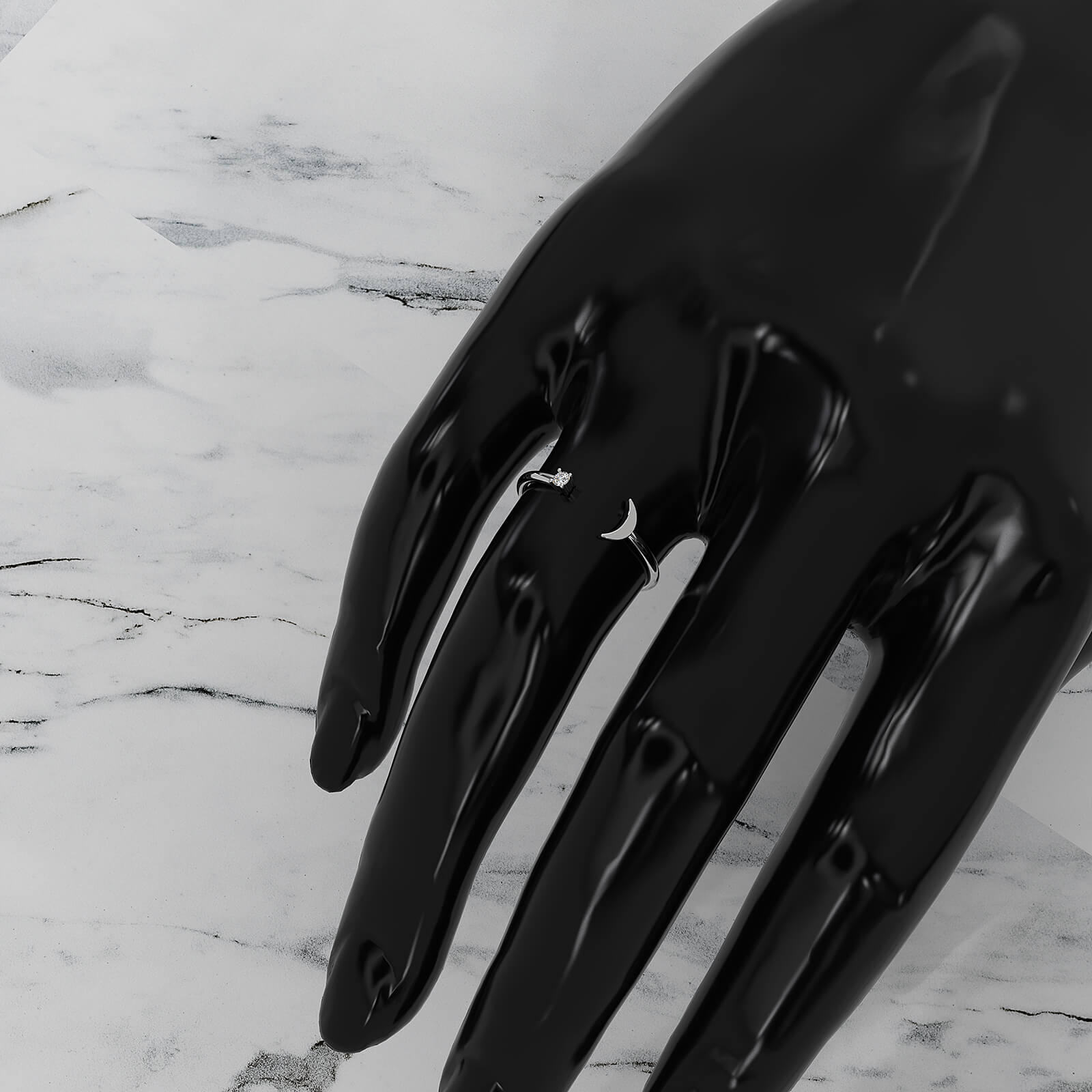 Stackable Petite Prong Set Round Lab Diamond Fashion Ring 0.03ctw.